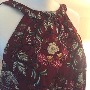 Moon River with tags, Burgundy Floral Shirt